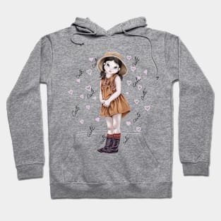 Cute girl in hat and boots Hoodie